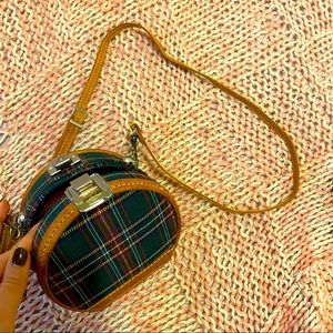 Vintage Scottish Plaid Purse, Unique Shape